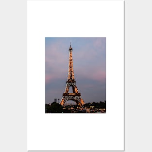 Eiffel Tower at Night Posters and Art